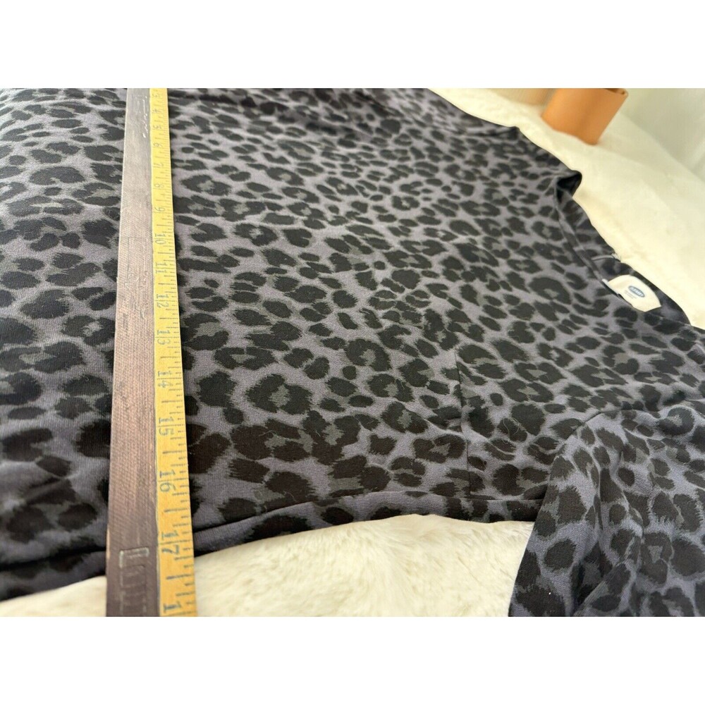 Old Navy Womens Dress Small Gray Black Leopard Print Long Sleeve Bell Cu… - Picture 6 of 10